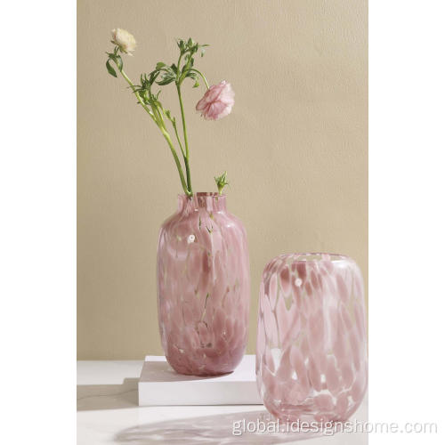 Rustic Porcelain Vases Wholesale Glass Vase Glass Vase With Dot Decoration Supplier